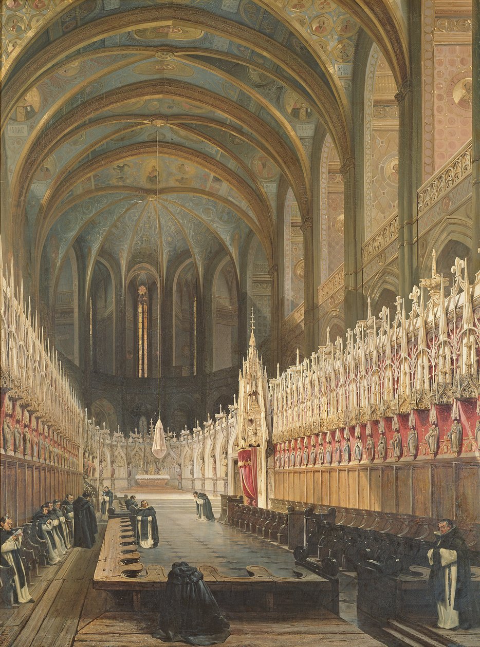 Interiör av Albi-katedralen, 1832 av Adrien Dauzats