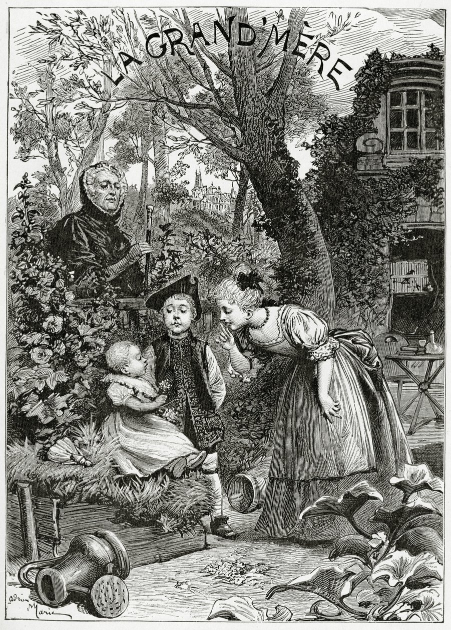 Mormodern, 1800-talet (bw gravyr) av Adrien Emmanuel Marie