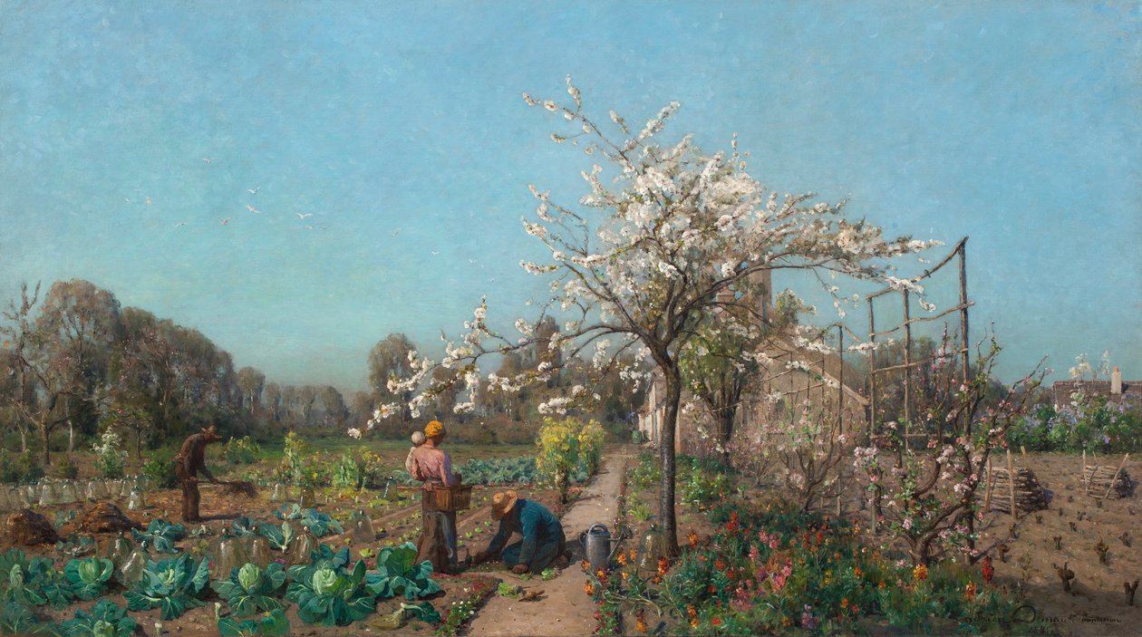 Trädgården på våren, 1885 av Adrien Louis Demont