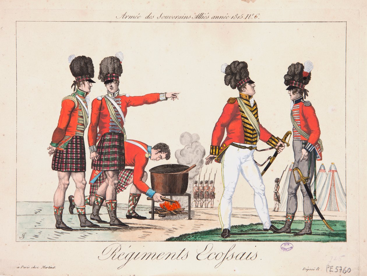 Skotska regementen i de allierade suveränernas armé, 1815 av Adrien Pierre Francois Godefroy