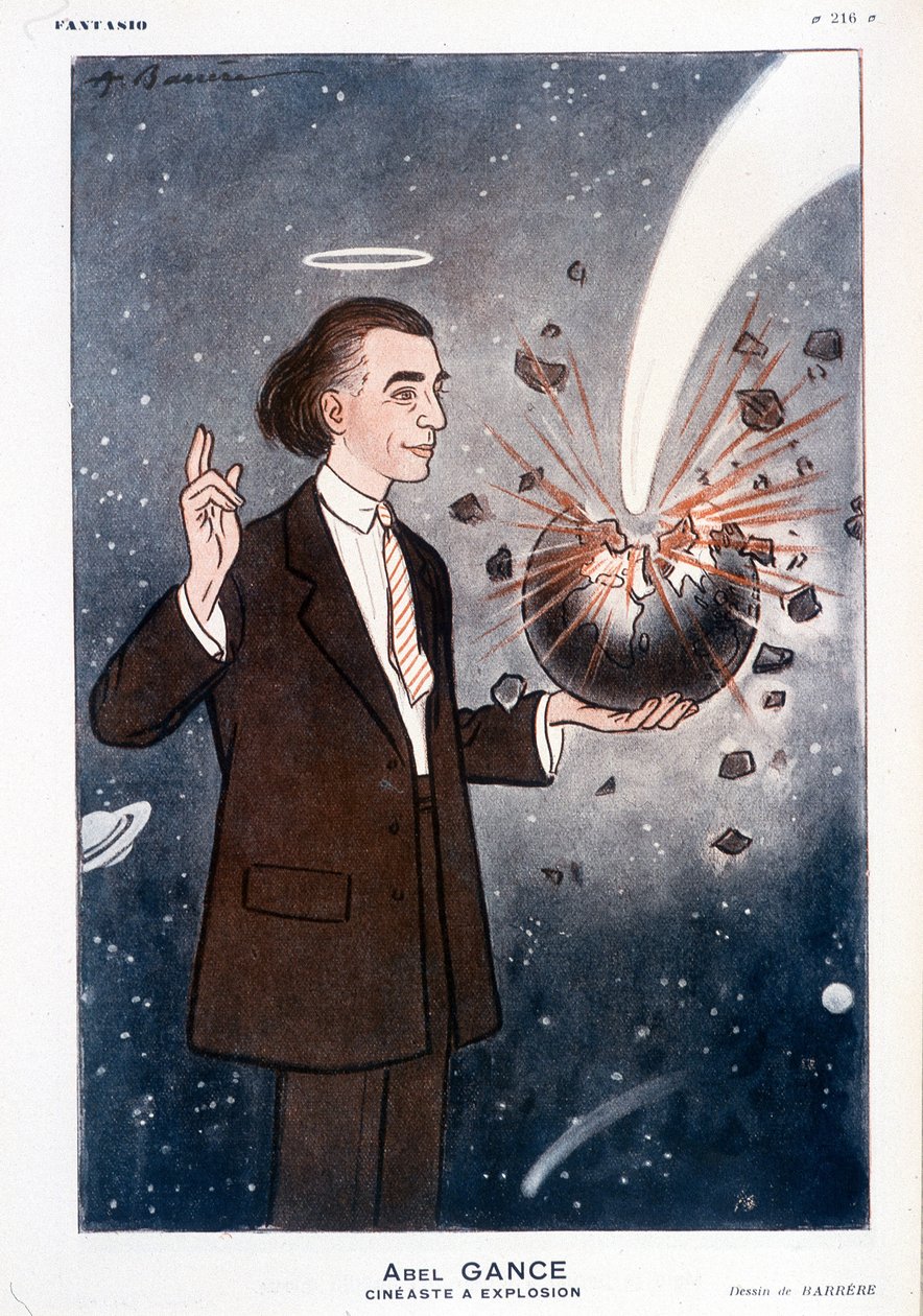 Abel Gance (1889-1981), explosiv filmskapare. I Fantasio 1930-12-01. Teckning av Barrere. av Adrien Barrere