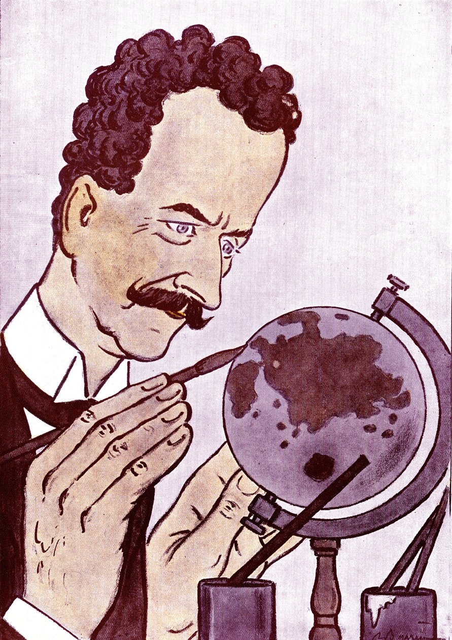 Tecknad av Philippe Berthelot (1866-1934) fransk politiker och diplomat - teckning av Adrien Barrere (1877-1931) från Fantasio av Adrien Barrere