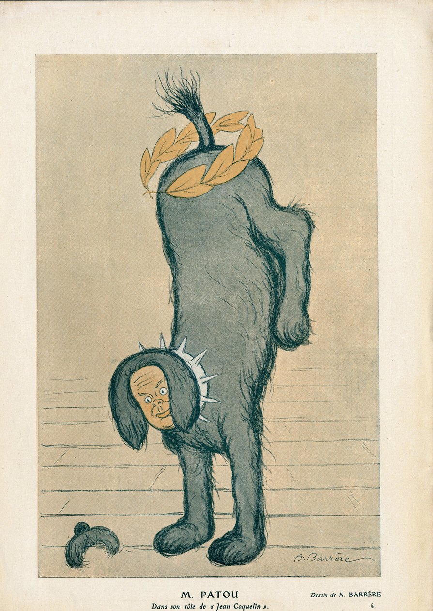 Karaktären i stycket "" Chantecler"" av Edmond Rostand Jean Coquelin i rollen som hunden Patou - Fantasio av Adrien Barrere