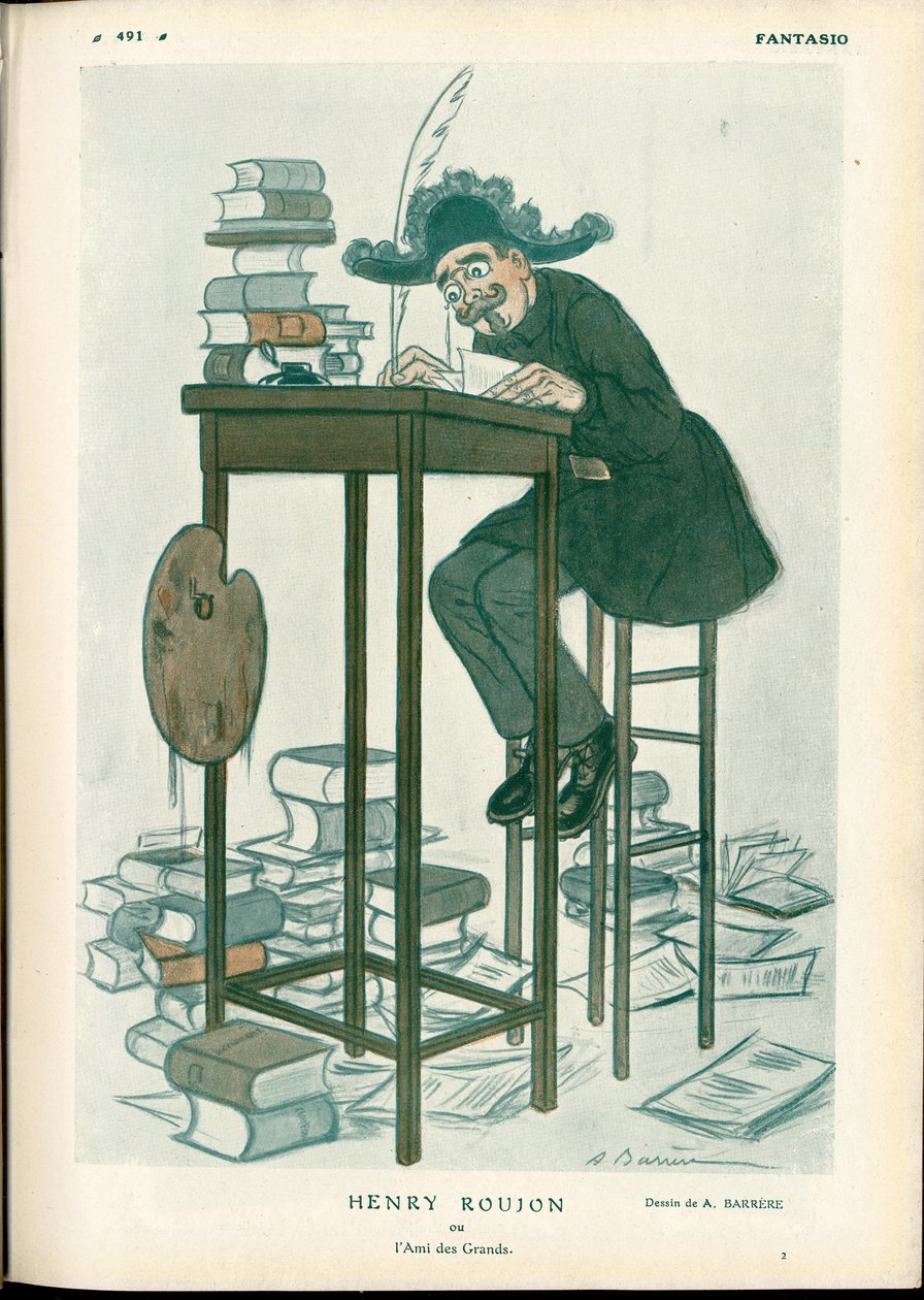 Fantasio, ca. 1912_2_15 - Illustration av A Barrere (1874-1931): Fine Arts, Reading Write - Roujon Henry av Adrien Barrere