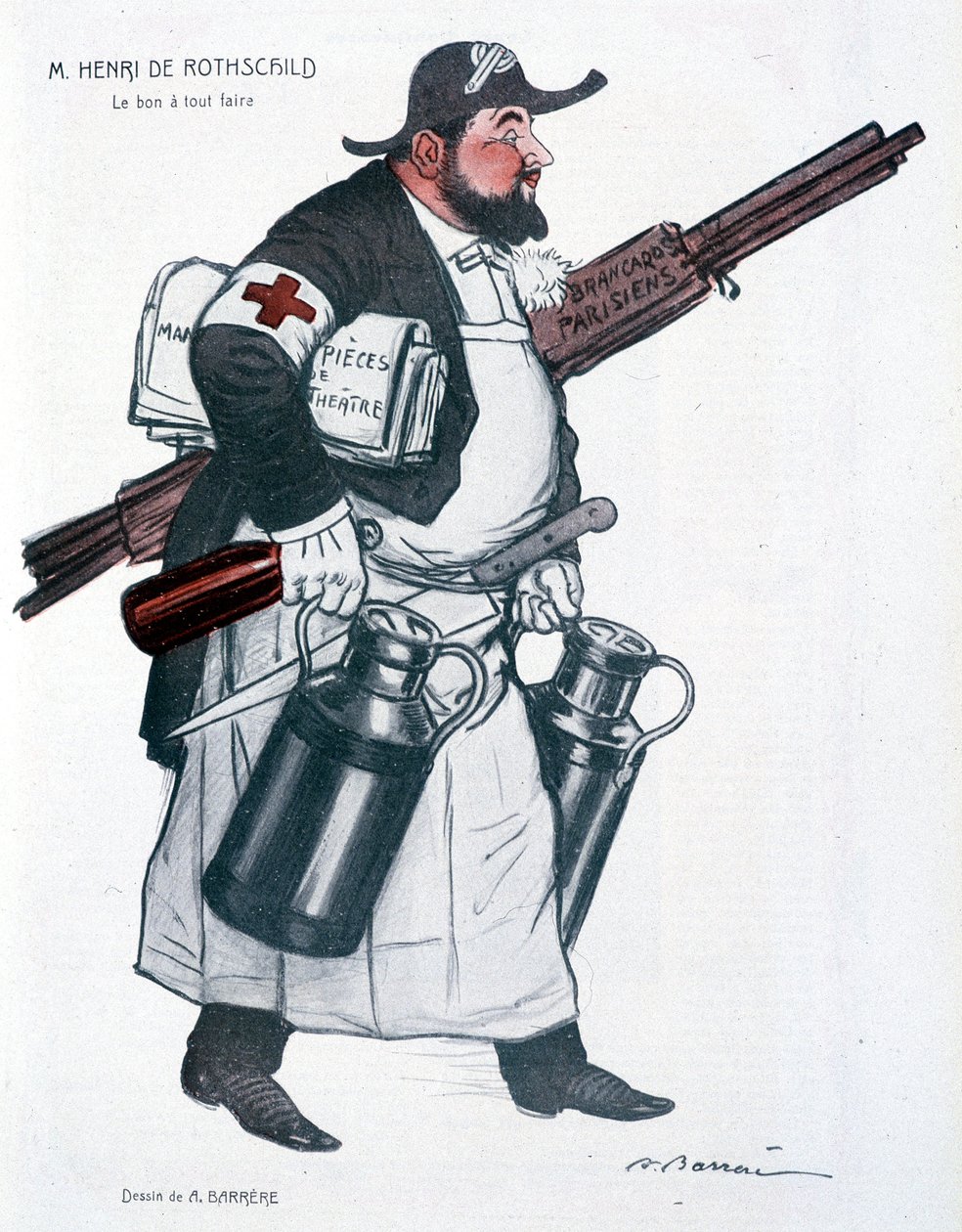 Henri de Rothschild - av Barrère, i "" Fantasio"" från 1907-10-01 av Adrien Barrere