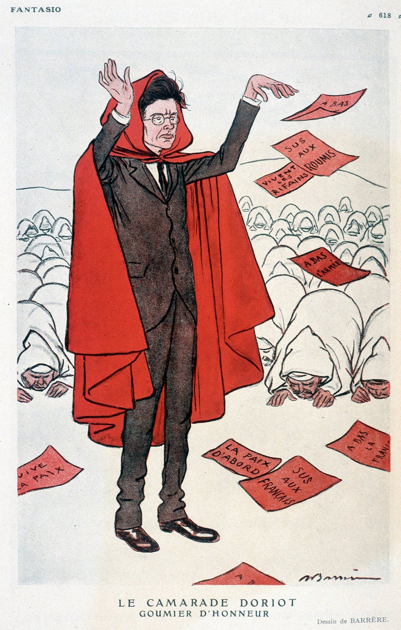 Kamrat Jacques Doriot, heders-goumier - av Barrère, i "" Fantasio"" av 1925-07-07 av Adrien Barrere