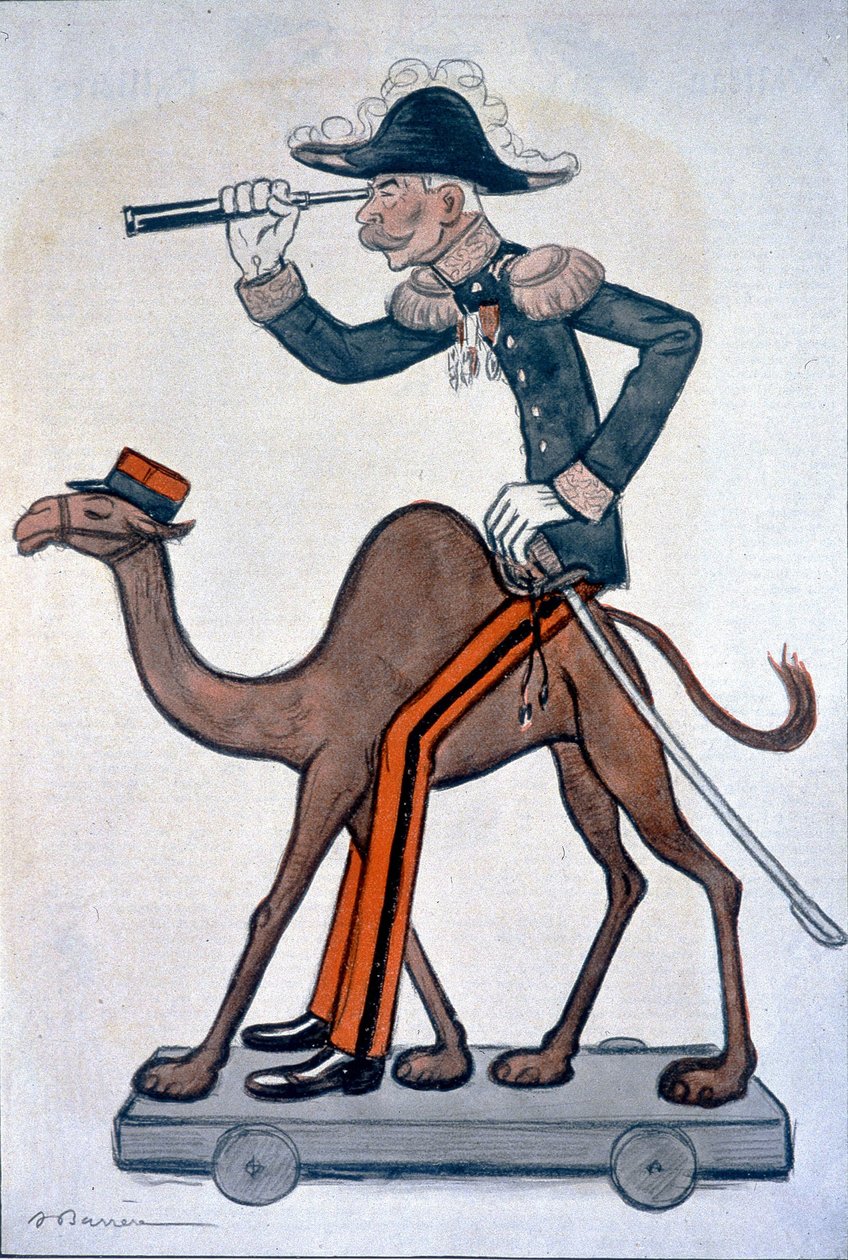 Moulaï - Hubert (Louis-Hubert-Gonzalve) Lyautey (1854-1934), tecknad serie av Lyautey i Marocko - av Barrère, i "" Fantasio""" av 1912-06-15 av Adrien Barrere