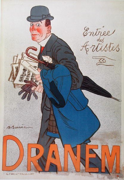Affisch föreställande Dranem (1869-1935) (lito i färg) av Adrien Barrere