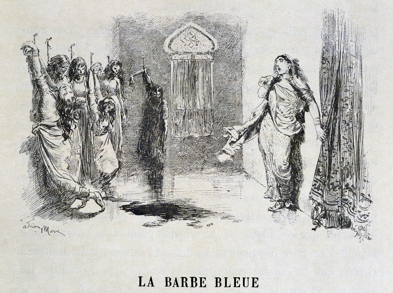 Beard Bleue - i "Les Tales de Fées"" av Charles Perrault, illustrationer av Adrien Marie av Adrien Emmanuel Marie