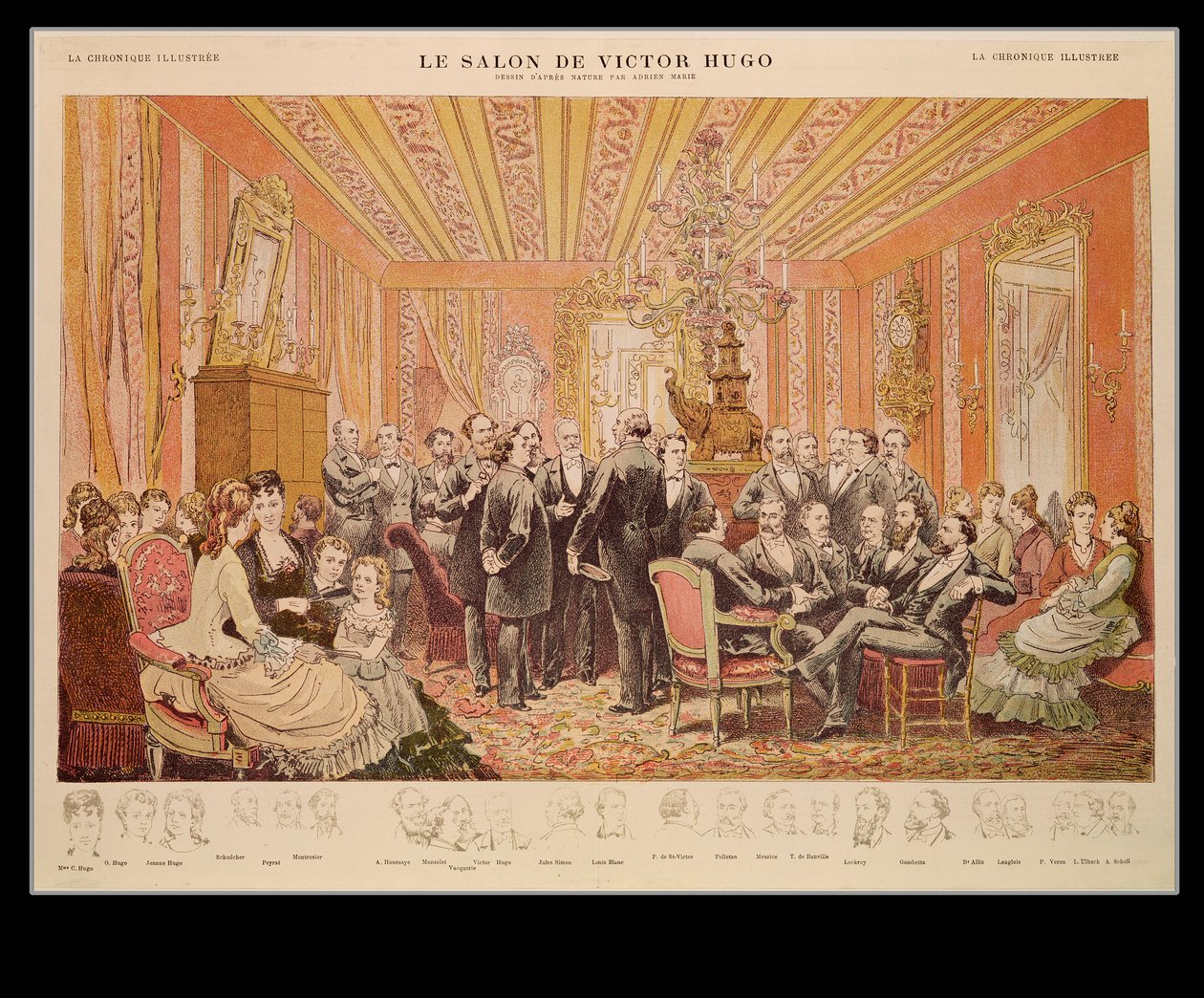 The Salon of Victor Hugo (1802-85) 21 rue de Clichy, illustration från 