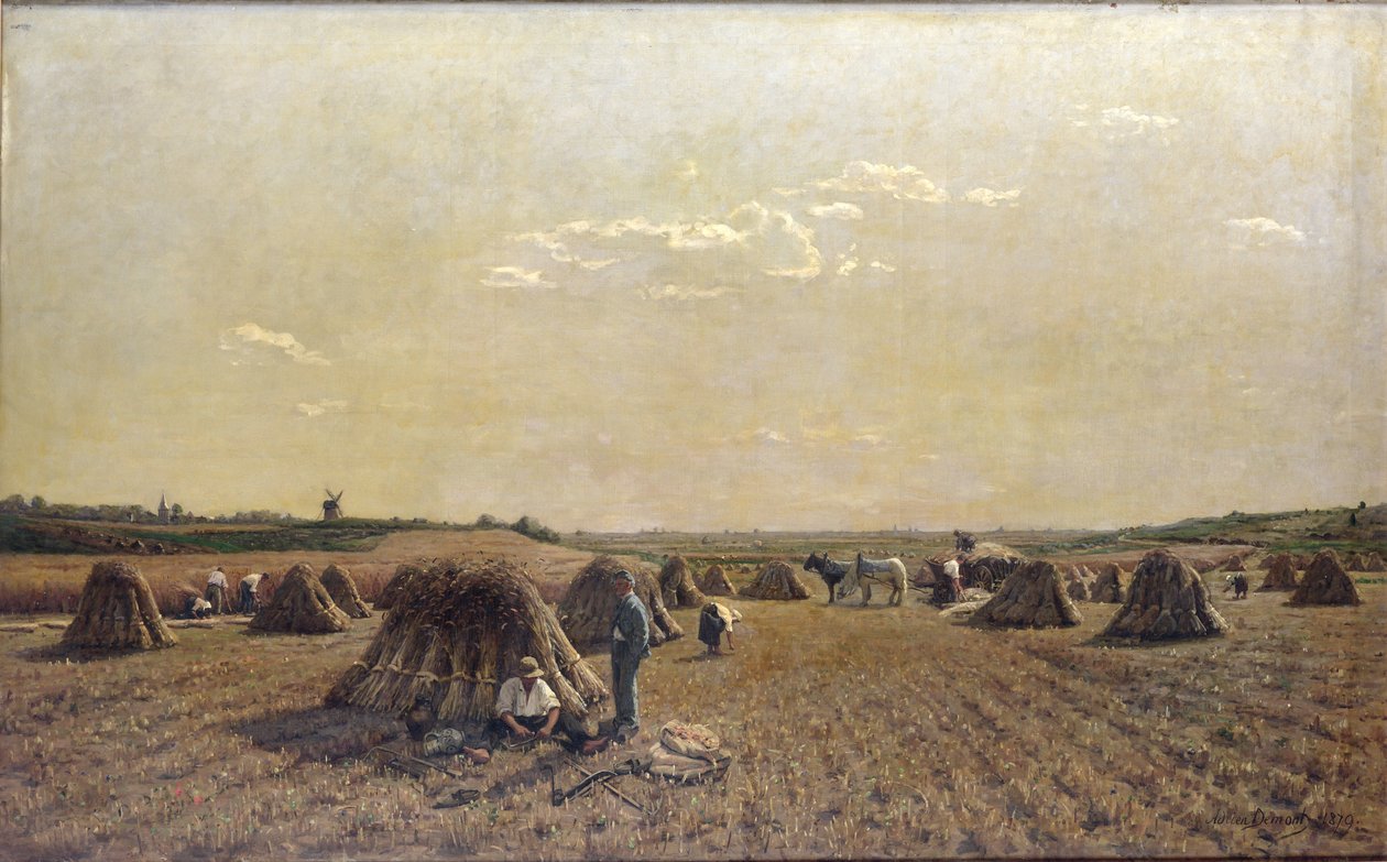 Skördeplats, 1879 av Adrien Louis Demont
