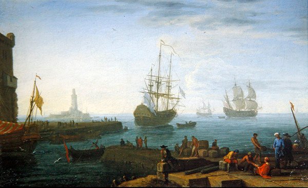 Medelhavet hamn scen av Adrien Manglard