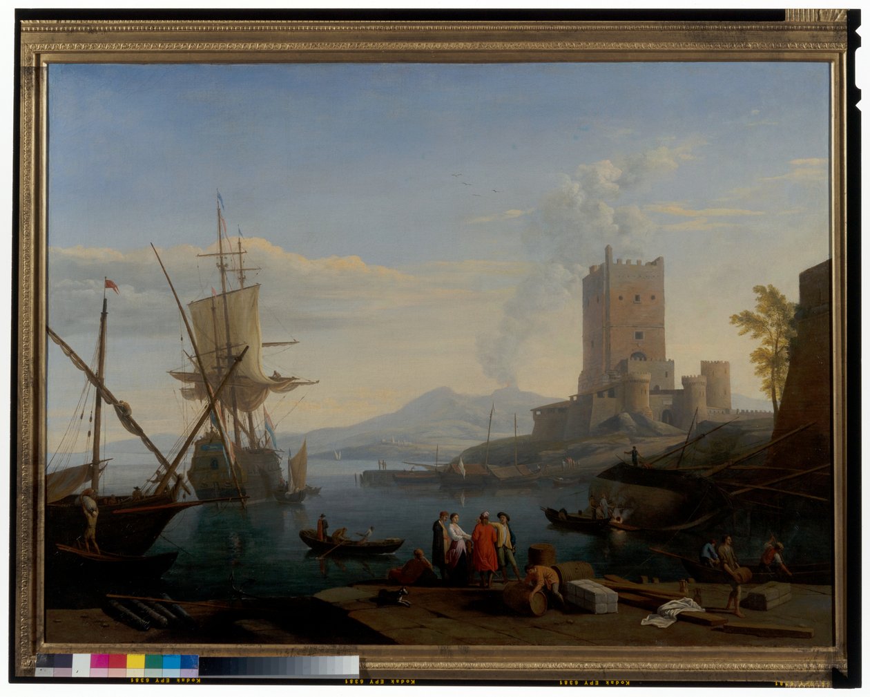 Hamn med Vesuvius i bakgrunden av Adrien Manglard
