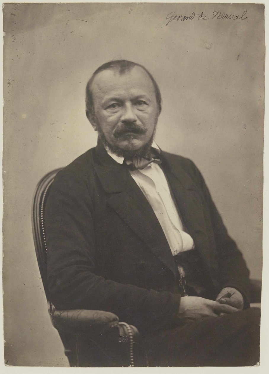 Porträtt av Gerard de Nerval 1808-1855, 1854. av Adrien Tournachon
