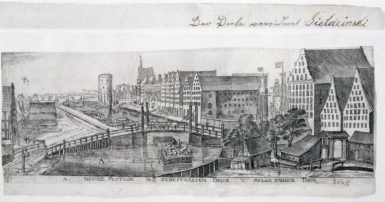 Spannmålsmagasin i Gdansk vid floden Maltawa, illustration 9 från albumet, 