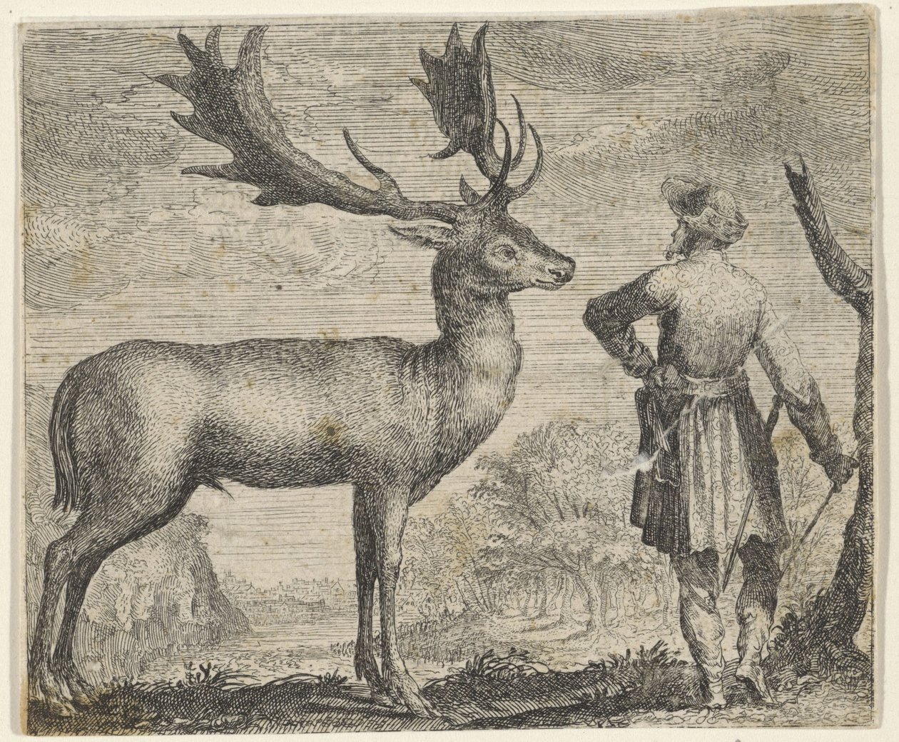 Fabel om älgen och människan av Egidius  Sadeler (II)