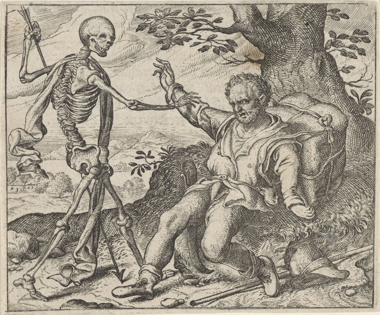 Fabel om den gamle mannen och döden av Egidius  Sadeler (II)