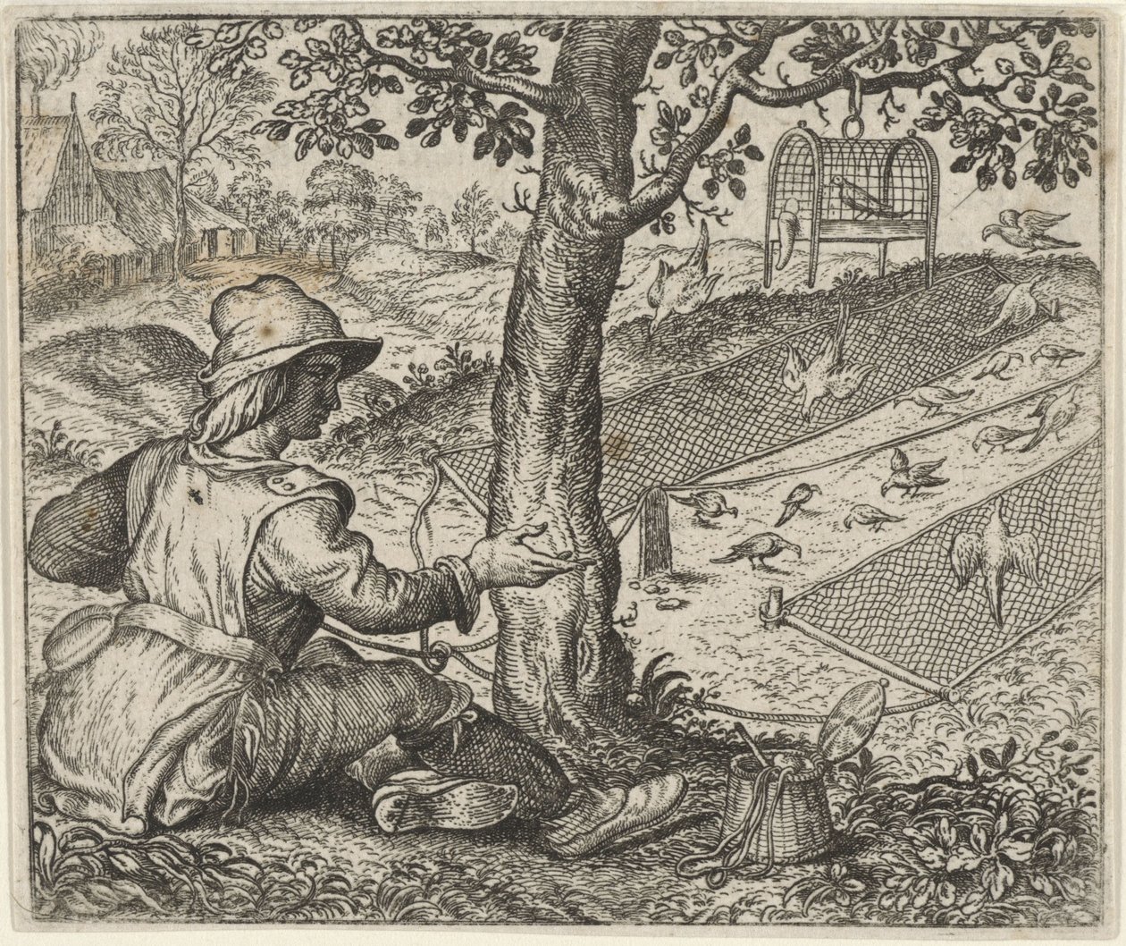 Fabel om fågelskådaren av Egidius  Sadeler (II)