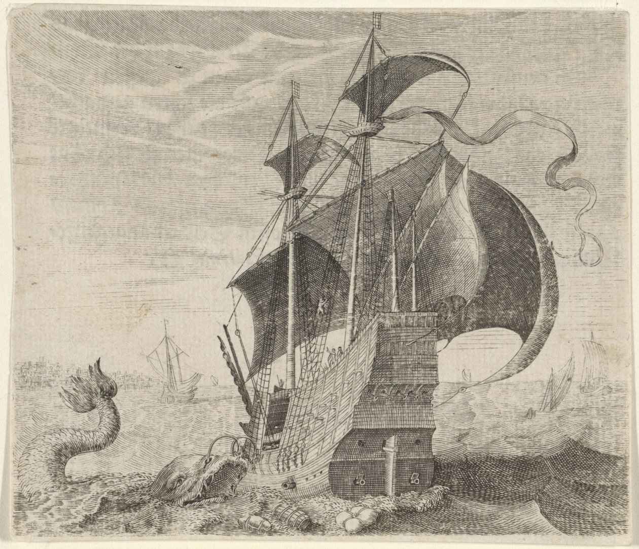 Fabel om skeppet och valen av Egidius  Sadeler (II)