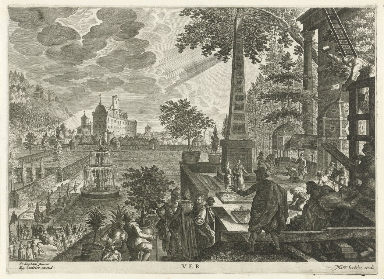 Vår Ver (titel på objekt) The Four Seasons (serietitel) av Egidius  Sadeler (II)