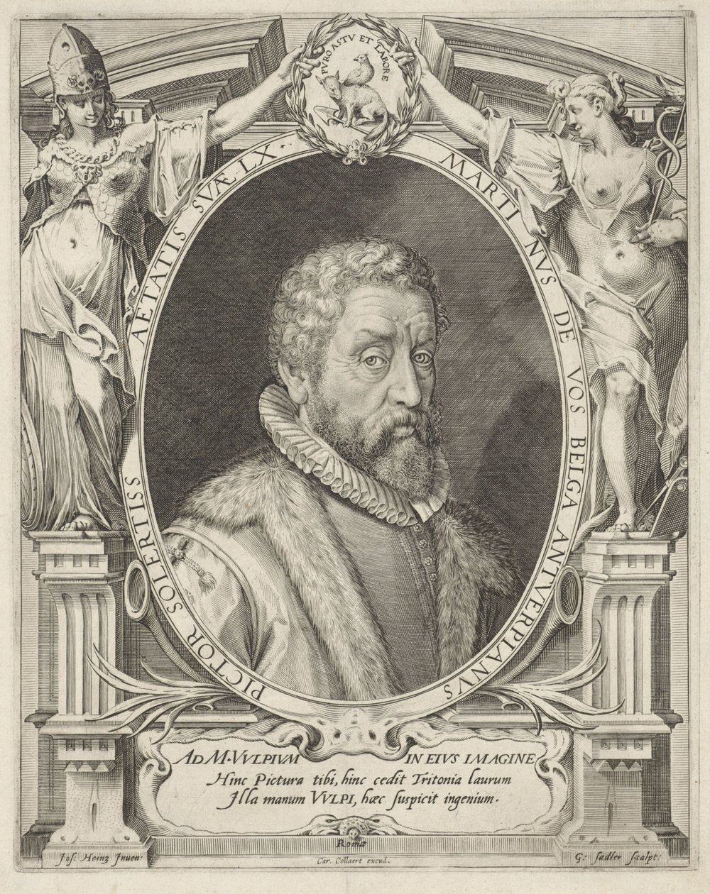 Porträtt av Maerten de Vos vid 60 års ålder av Egidius  Sadeler (II)
