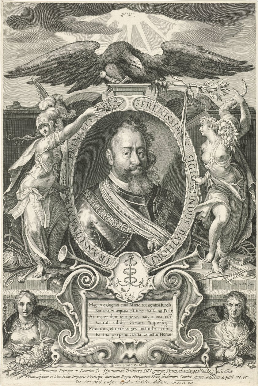 Porträtt av Sigismund Báthory, prins av Transsylvanien av Egidius  Sadeler (II)