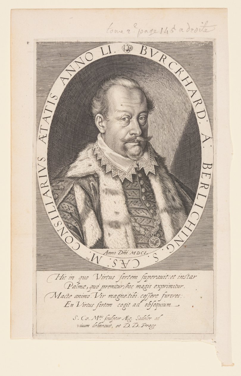 Burkhard von Berlichingen, rådgivare till Rudolph II av Aegidius Sadeler II