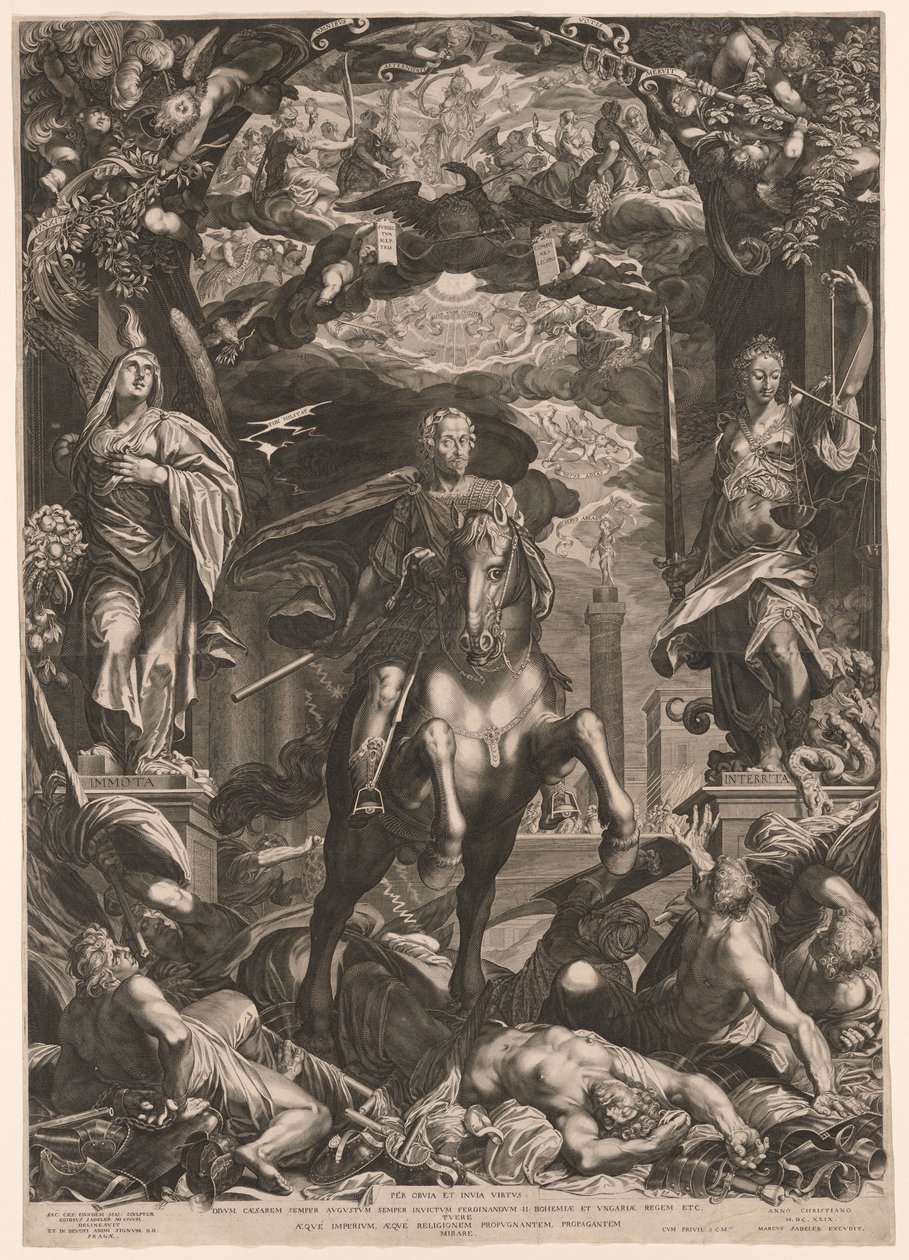 Kejsar Ferdinand II till häst av Aegidius Sadeler II