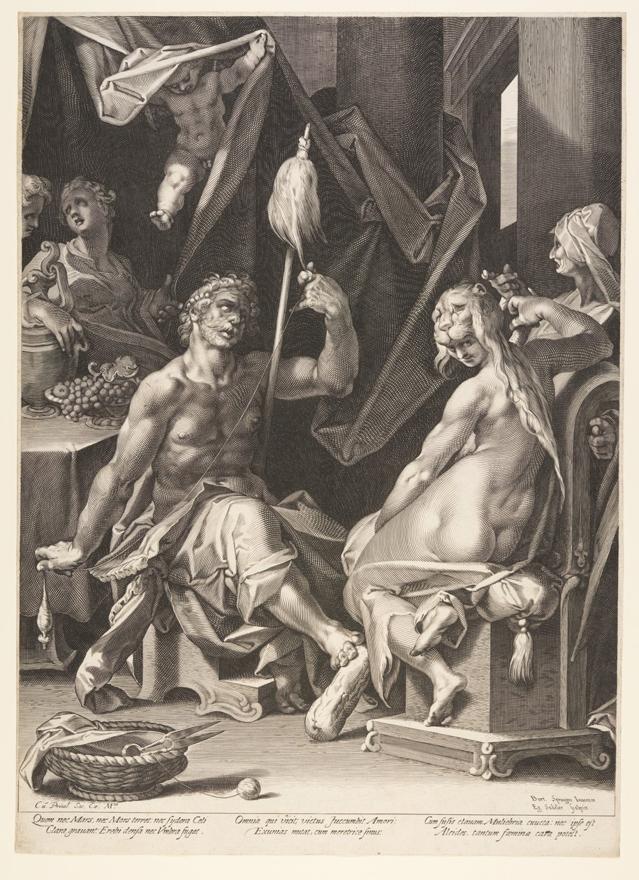 Herkules och Omphale av Aegidius Sadeler II