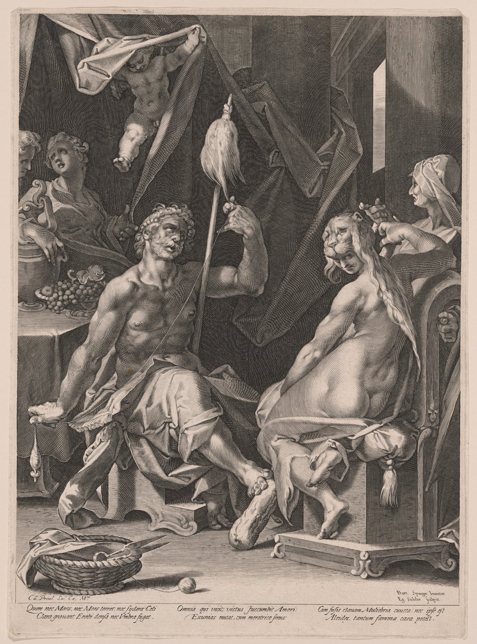 Herkules och Omphale av Aegidius Sadeler II