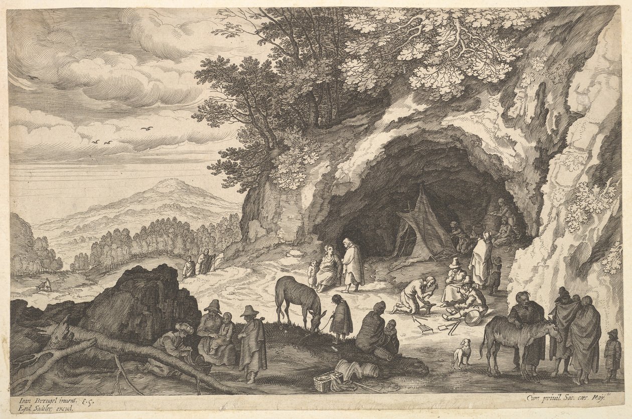 Landskap med Gypsy Camp, n.d. av Aegidius Sadeler II