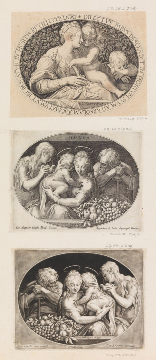 Madonna och barn med St. John. av Aegidius Sadeler II