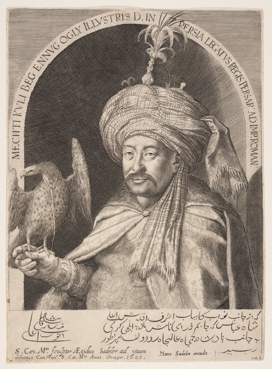 Mechti Kuli Beg (Mehdi Quli Beg), persisk ambassadör i Prag av Aegidius Sadeler II