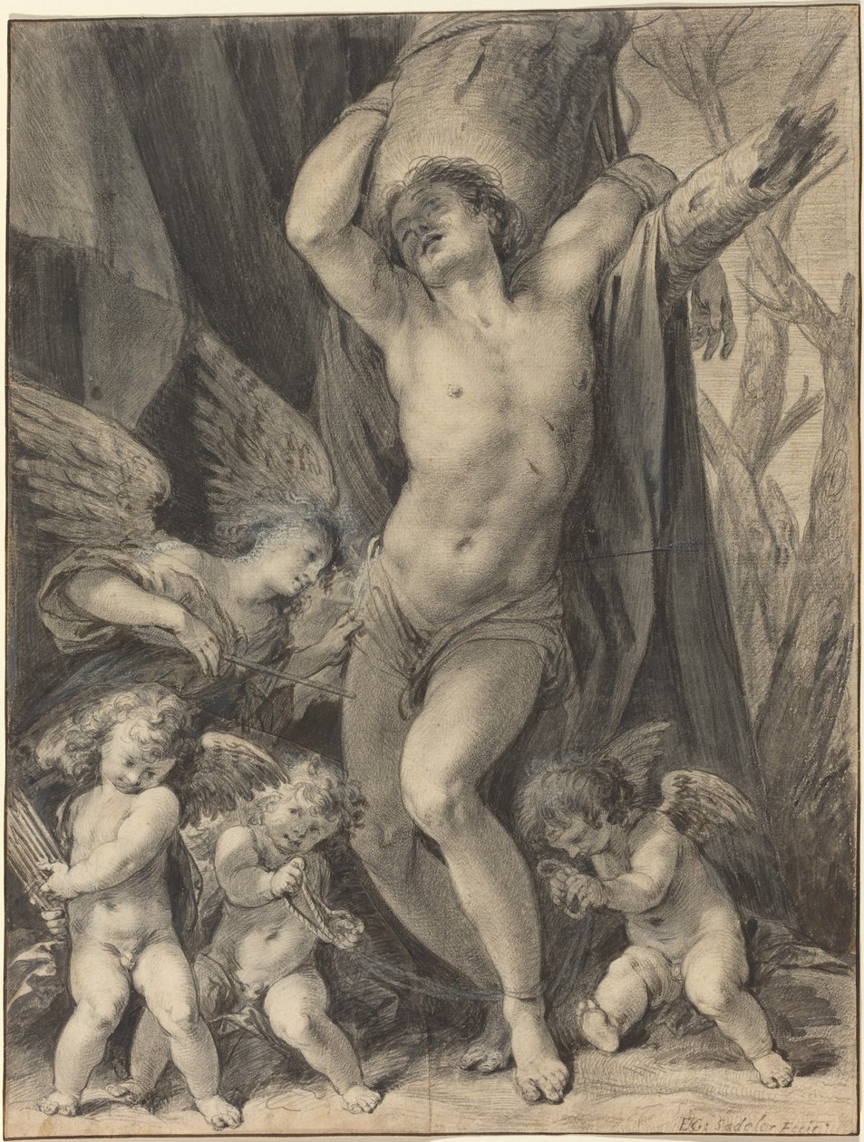 Sankt Sebastians martyrskap av Aegidius Sadeler II
