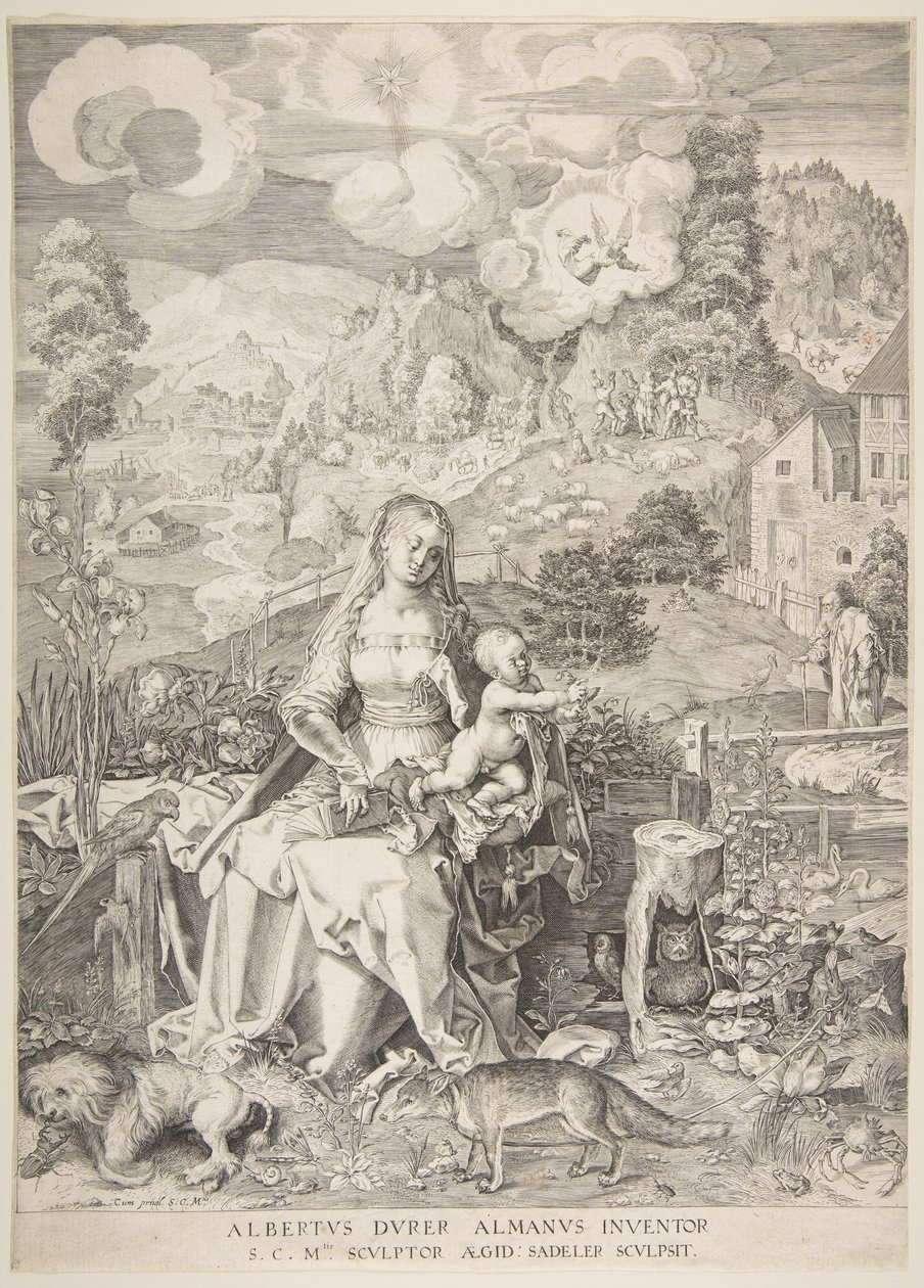 Jungfru och barn i ett landskap, ca. 1597. av Aegidius Sadeler II