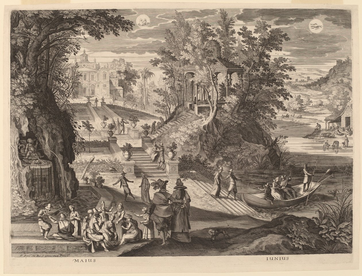 maj och juni av Aegidius Sadeler II after Paul Bril