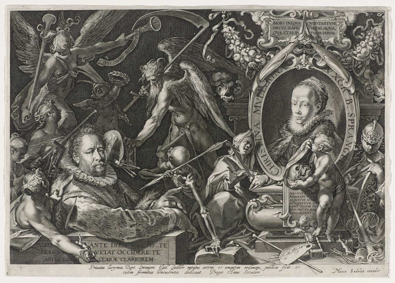 Bartholomaeus Spranger och hans hustru, Christina Muller, 1600 (gravyr på lagt papper) av Aegidius Sadeler or Saedeler