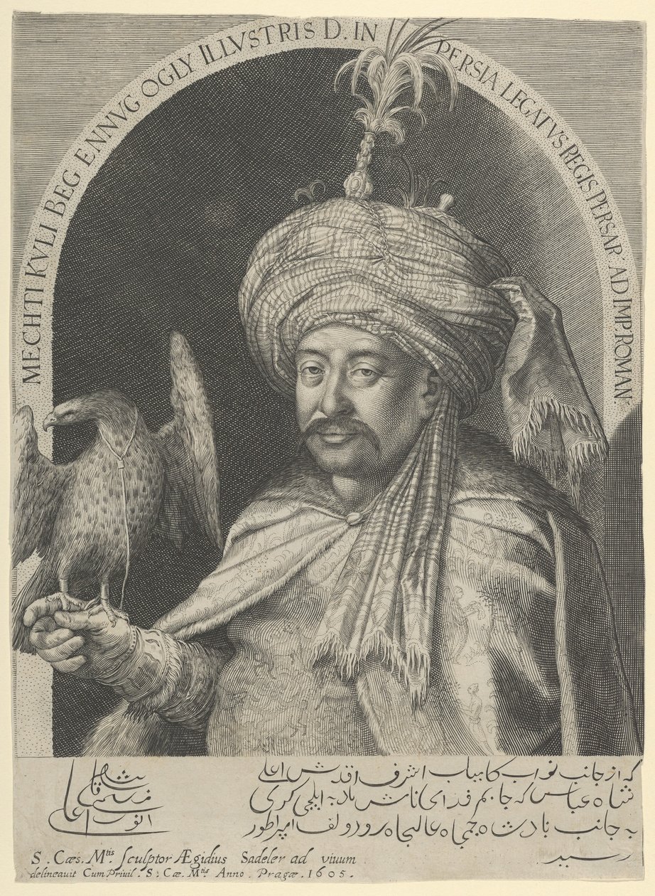 Drömmar om Cooley Beg, persisk ambassadör i Prag, 1605 av Aegidius Sadeler or Saedeler