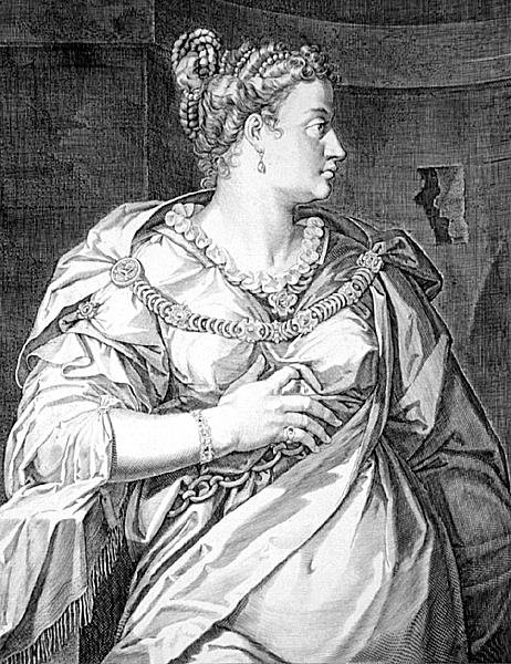 Petronias första fru till Vitellus (gravyr) av Aegidius Sadeler or Saedeler