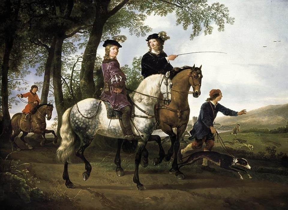 Landscape with a Hunt av Aelbert Cuyp