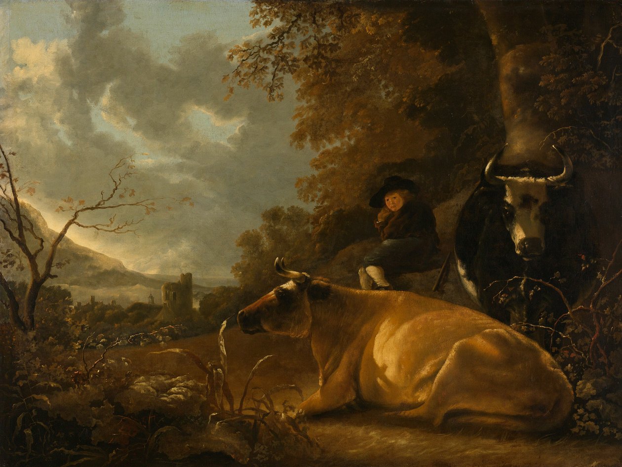 Landschap met koeien en herdersjongen av Aelbert Cuyp