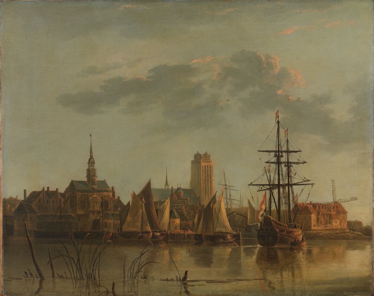 Utsikt över Dordrecht vid solnedgången av Aelbert (after) Cuyp