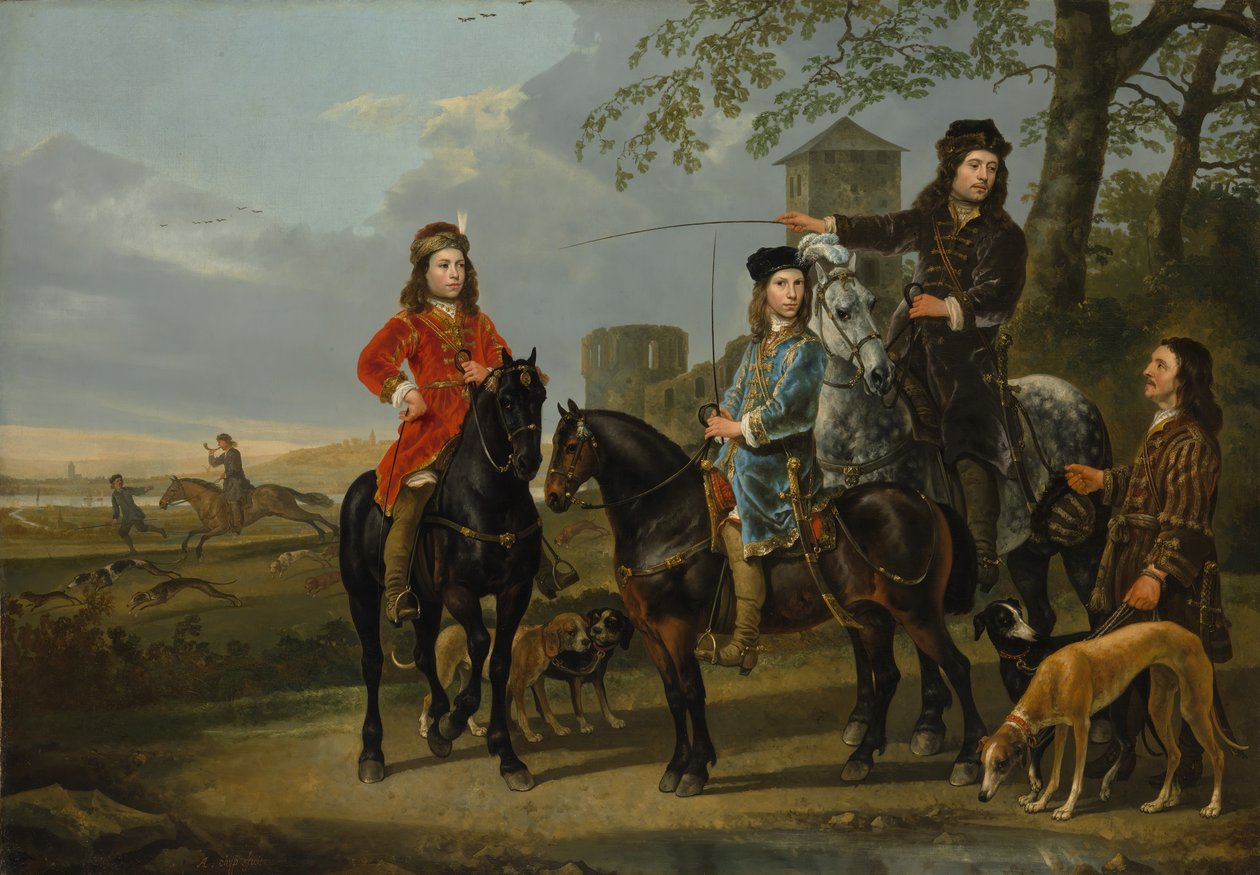 Ridsporträtt av Cornelis 1639-1680 och Michiel Pompe van Meerdervoort..., ca 1652-53. av Aelbert Cuyp