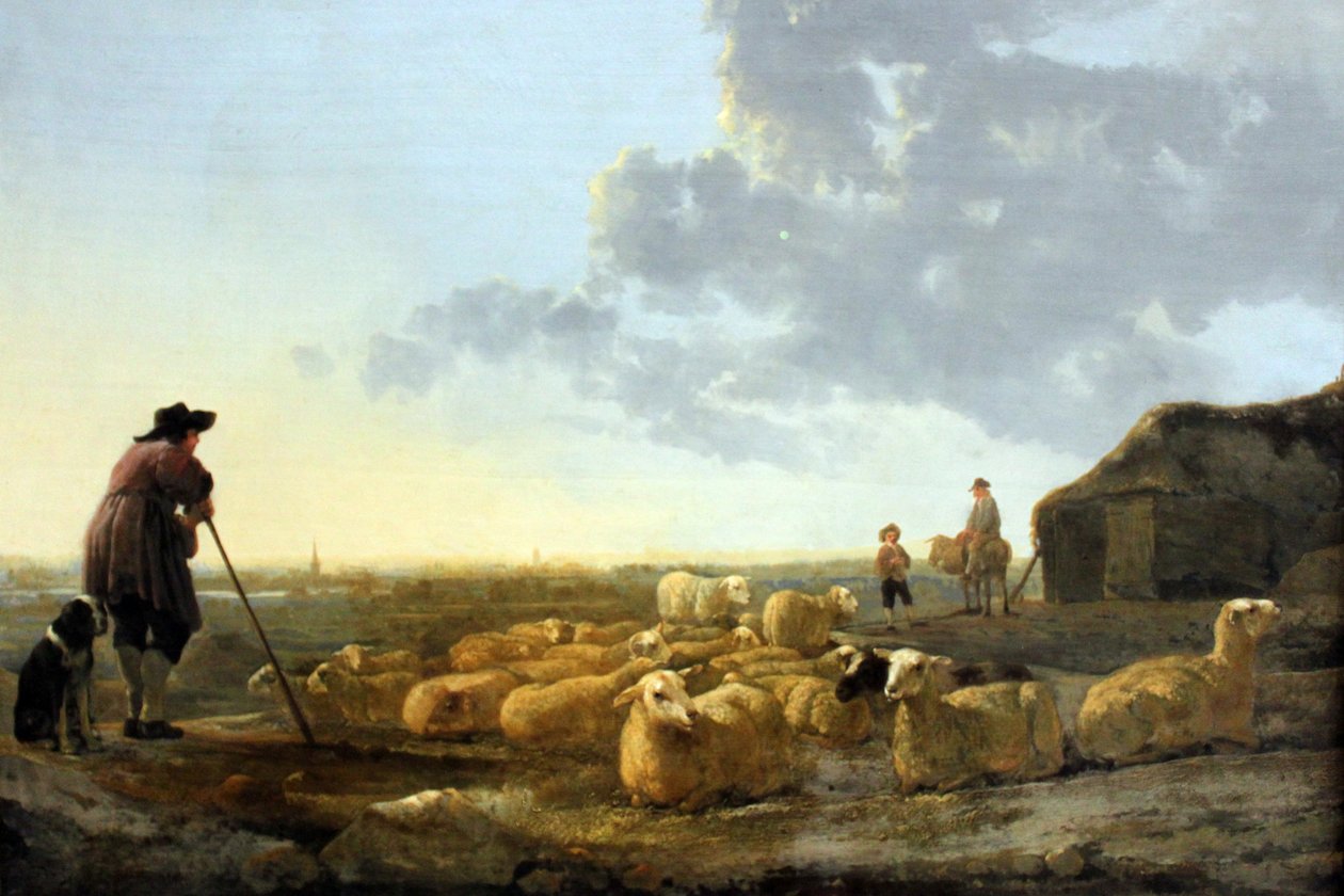 Tyska: Schafherde auf der Weide Flock av får på bete av Aelbert Cuyp