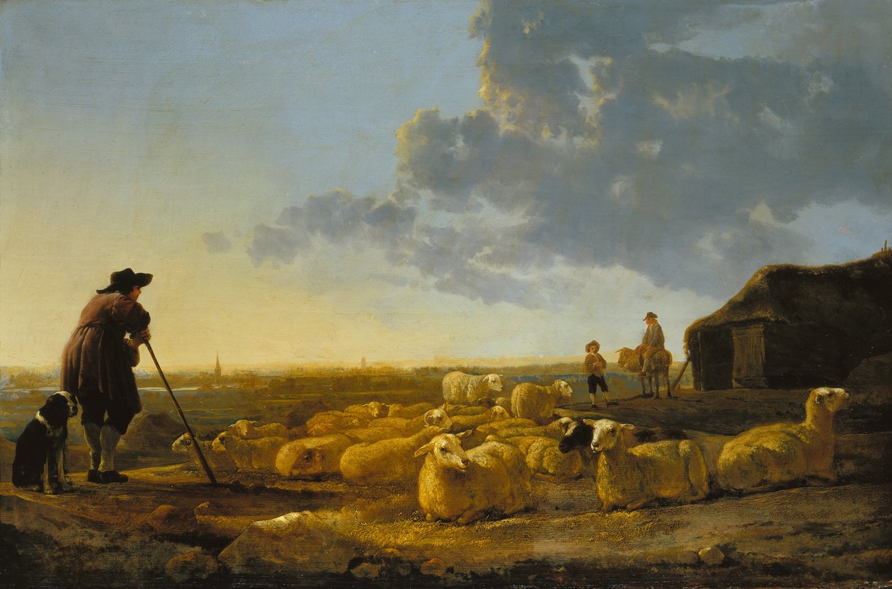 En fårhjord på betesmark av Aelbert Cuyp