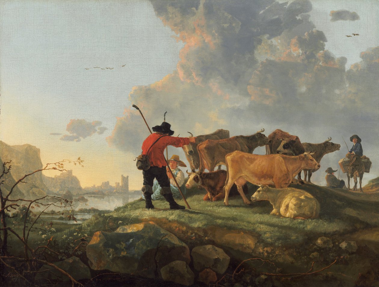 Herdar som sköter boskap av Aelbert Cuyp