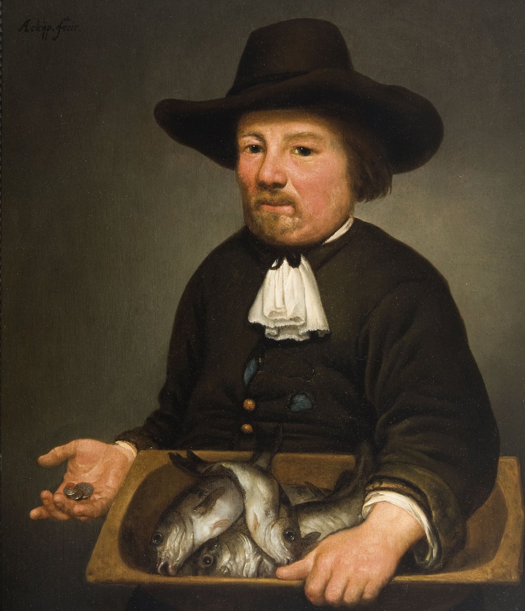 Man med hinken med fisk av Aelbert Cuyp