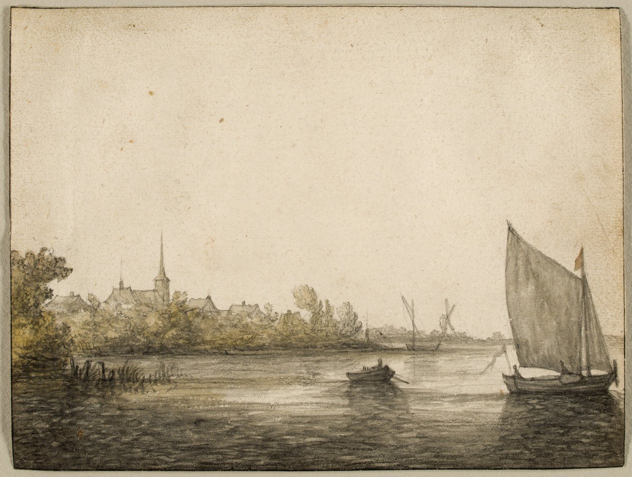 Vy över IJsselmonde sett över New Maas, c.1640 av Aelbert Cuyp