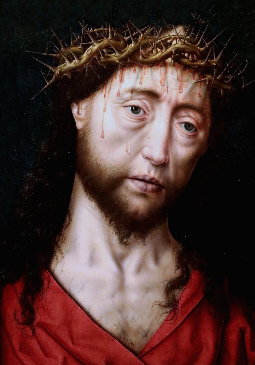 Holländska: Kristus krönt med törnen / Porträtt av Kristus av Aelbrecht Bouts