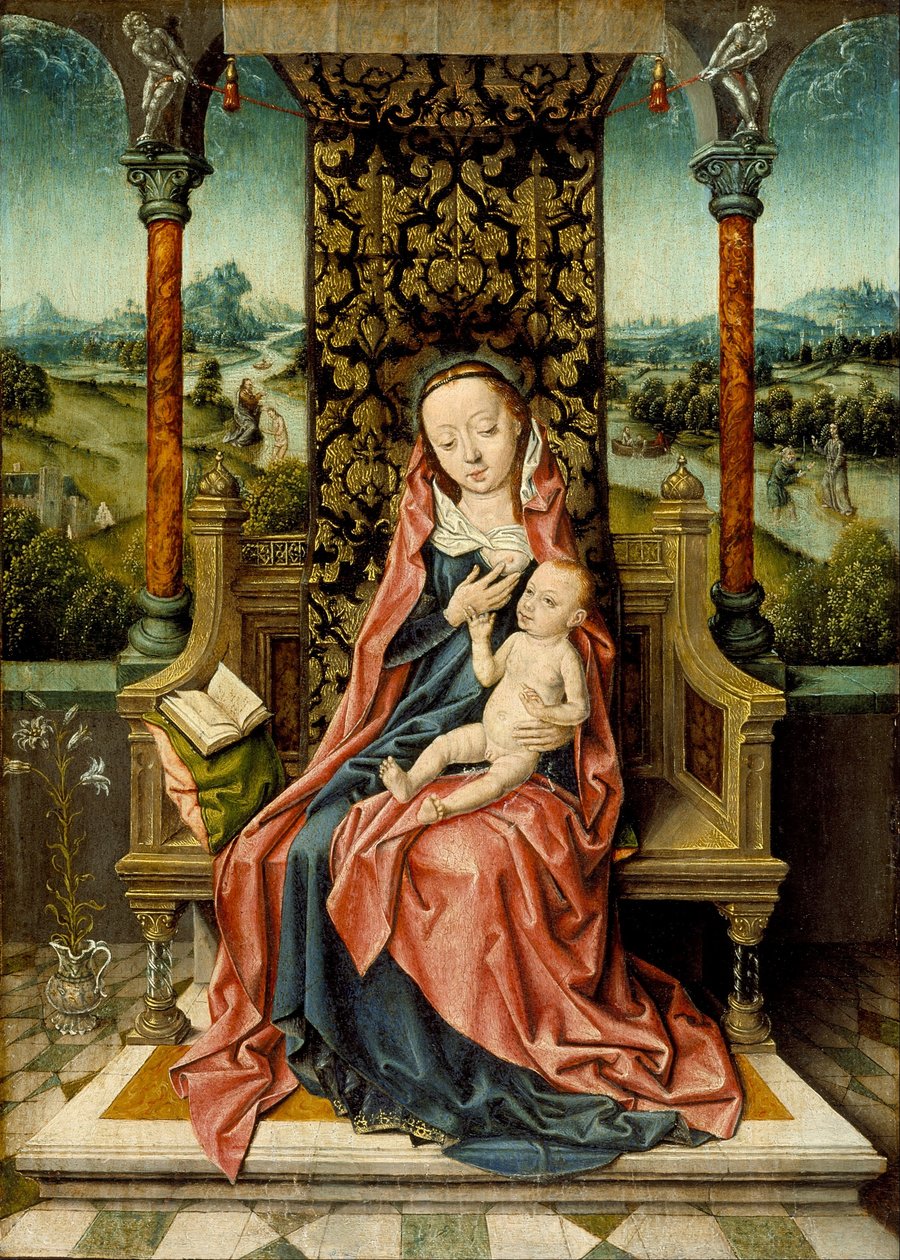 Madonna och Child Enthroned av Aelbrecht Bouts